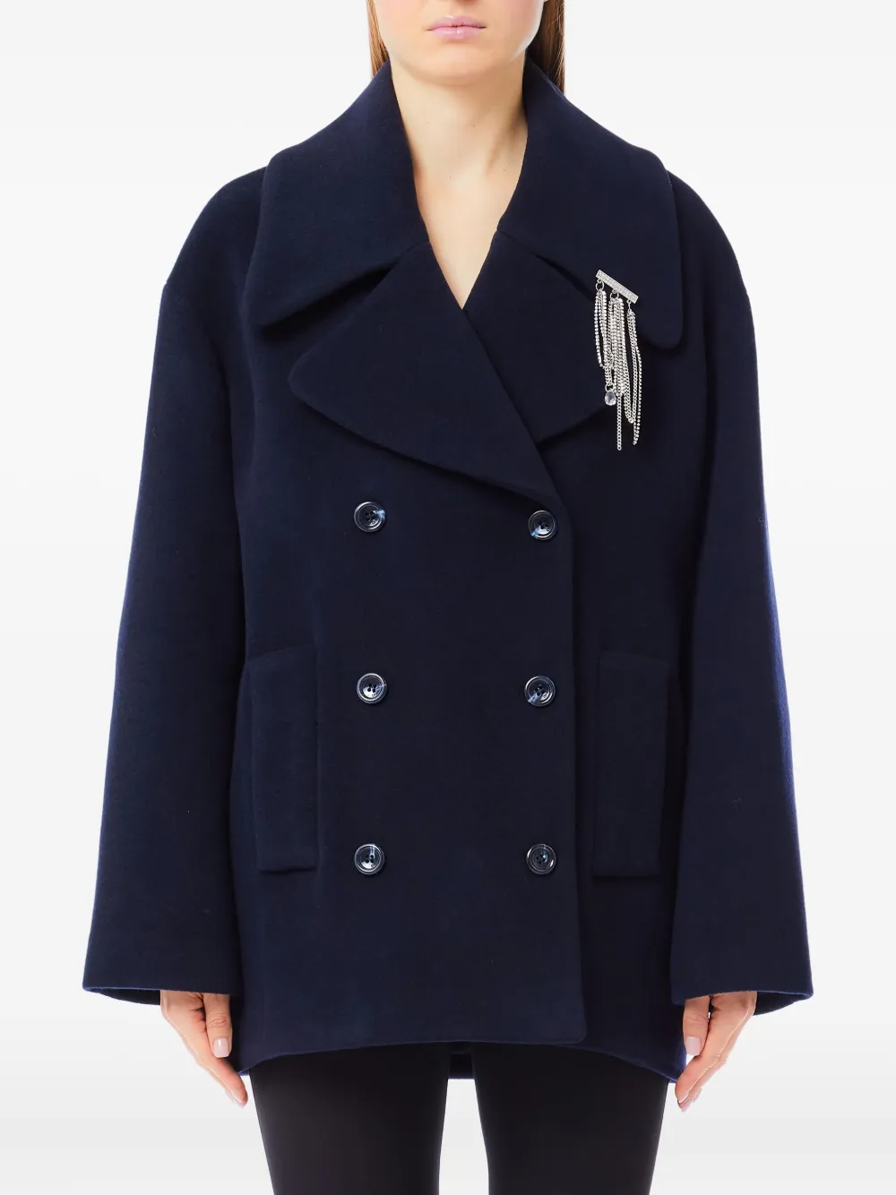 Двубортный бушлат с цепочкой LIU JO, синий
Двубортный бушлат с цепочкой LIU JO, синий