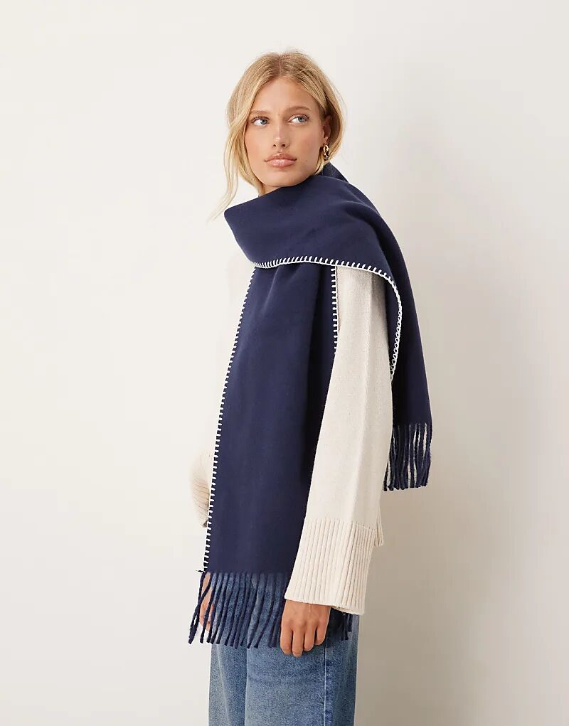 Большой тканый шарф ASOS DESIGN с одеяльным швом темно-синего цвета
Большой тканый шарф ASOS DESIGN с одеяльным швом темно-синего цвета