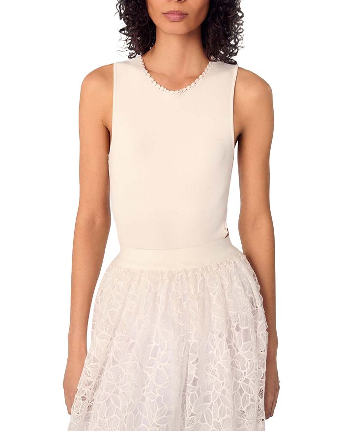 Боди с вырезом под украшения на шее без спинки Maje, белый
Боди с вырезом под украшения на шее без спинки Maje, белый