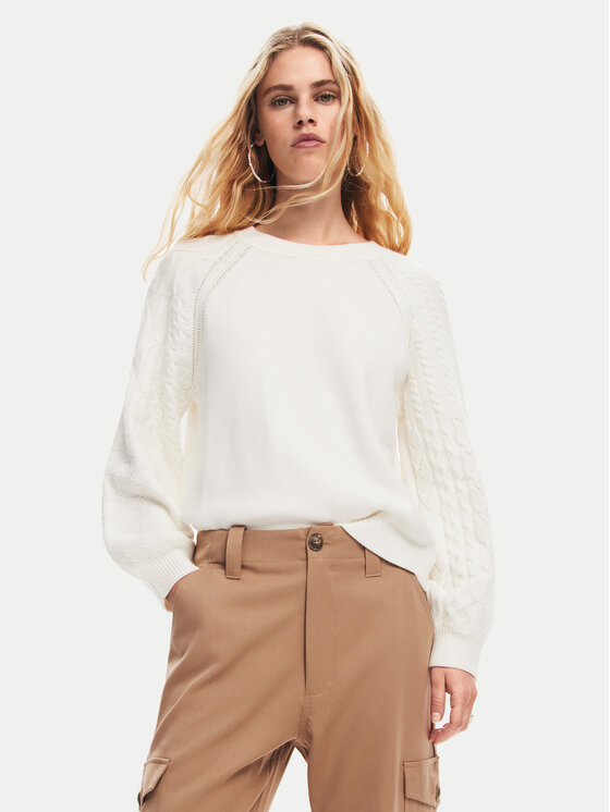 Свитер обычного кроя Desigual, белый 
Свитер обычного кроя Desigual, белый