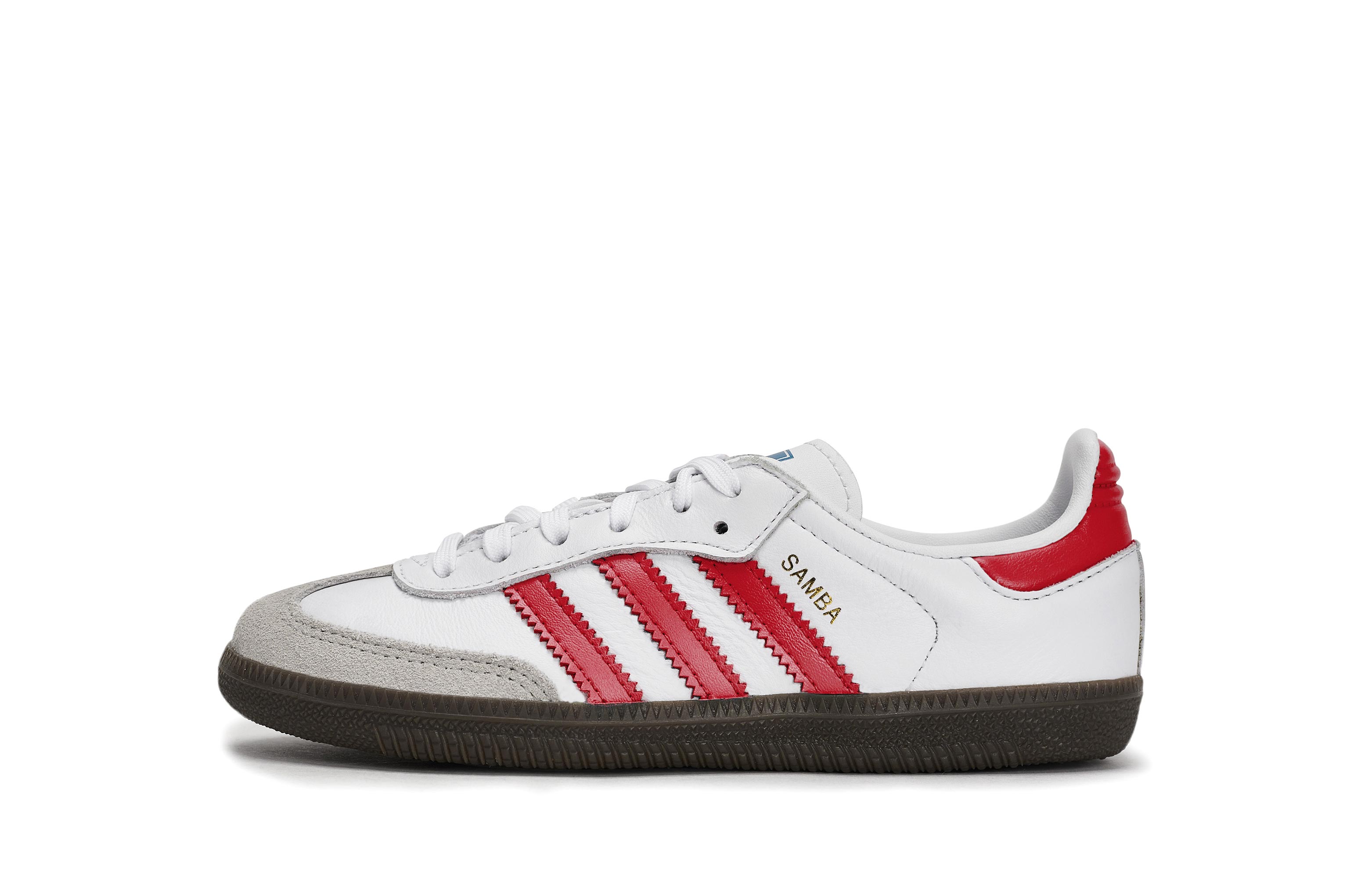 Детские кроссовки для скейтбординга Samba с противоскользящей подошвой и износостойкими подошвами для детей от 3 до 7 лет Adidas Originals, белый/красный 
Детские кроссовки для скейтбординга Samba с противоскользящей подошвой и износостойкими подошвами для детей от 3 до 7 лет Adidas Originals, белый/красный