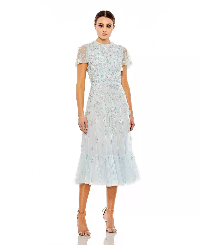 Женское платье фасона "А-силуэт" с высоким воротником, короткими рукавами и декоративными элементами Mac Duggal, синий
Женское платье фасона "А-силуэт" с высоким воротником, короткими рукавами и декоративными элементами Mac Duggal, синий