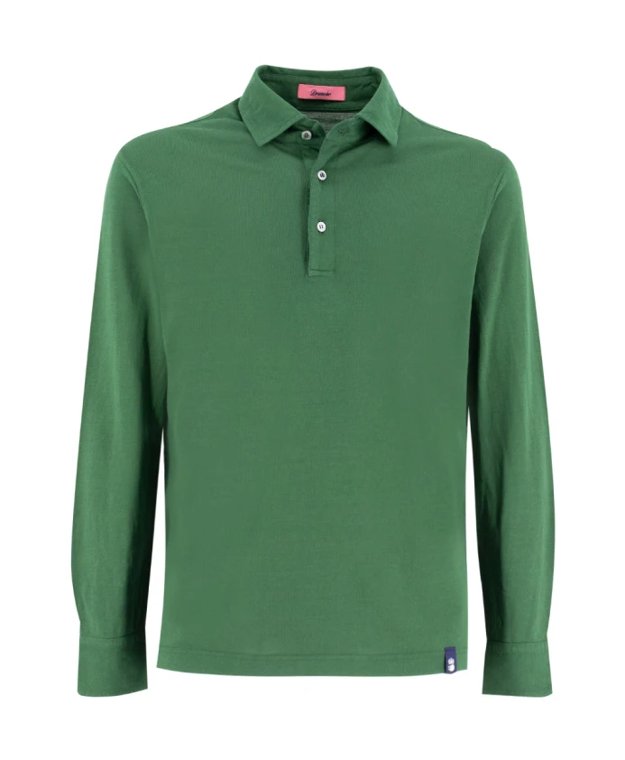 Свежая хлопковая рубашка-поло с манжетами на пуговицах. Drumohr, зеленый
Свежая хлопковая рубашка-поло с манжетами на пуговицах. Drumohr, зеленый