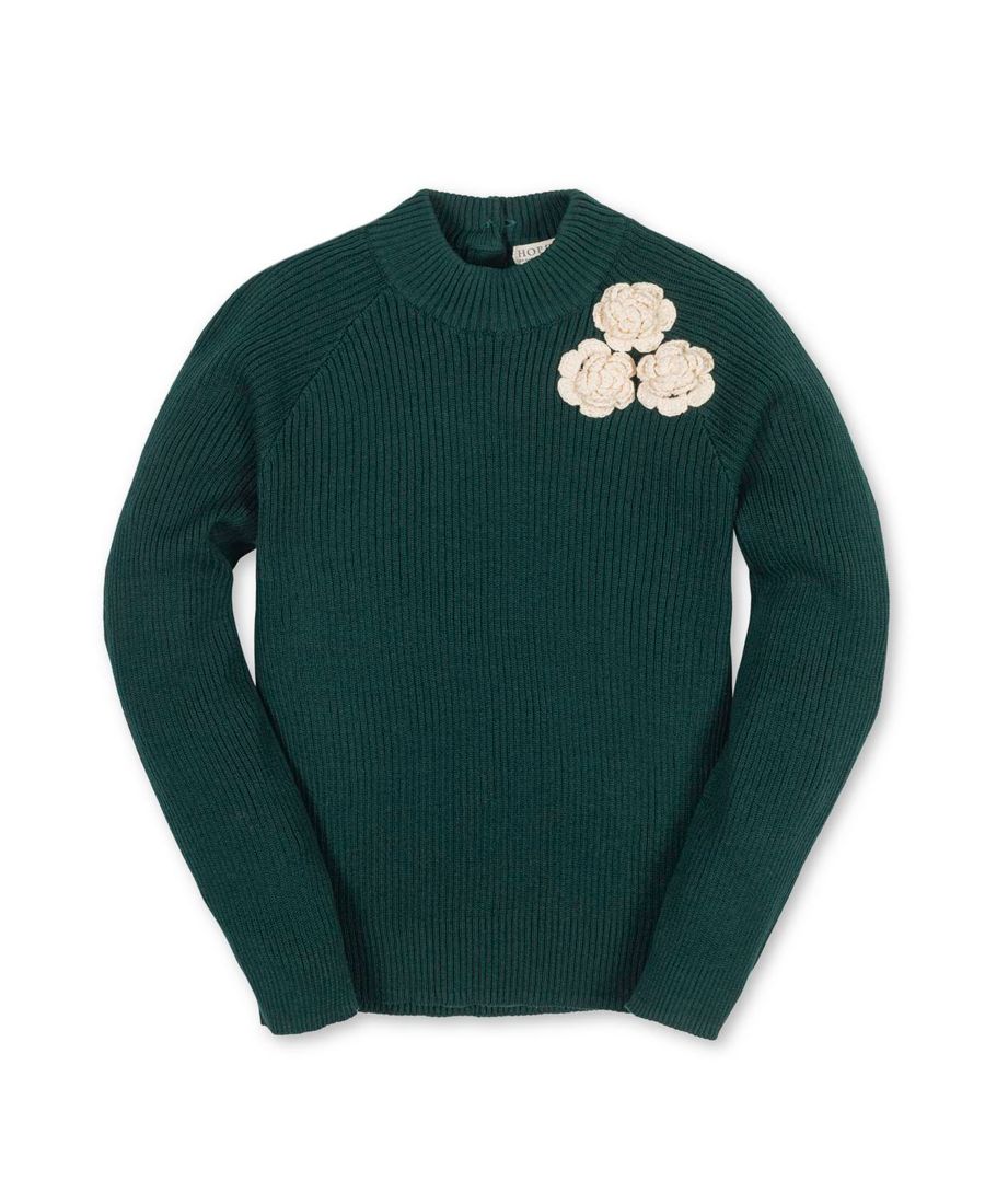 Детский свитер с длинными рукавами, воротником-стойкой и розочками из органического хлопка Hope & Henry, Deep green rosette
Детский свитер с длинными рукавами, воротником-стойкой и розочками из органического хлопка Hope & Henry, Deep green rosette