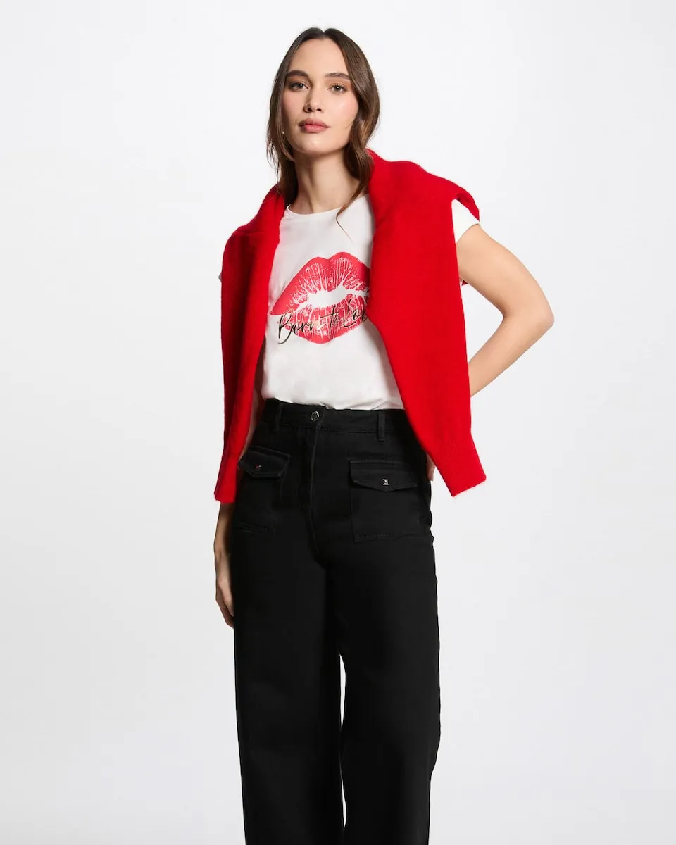 Женская футболка с надписью спереди Morgan, белый
Женская футболка с надписью спереди Morgan, белый