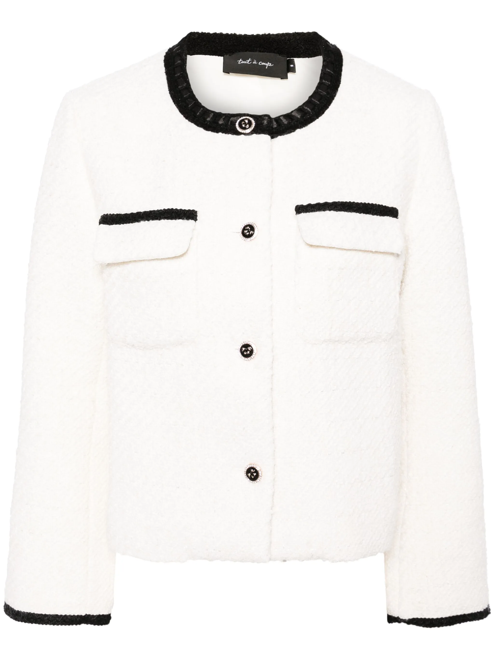 Твидовый жакет с контрастной отделкой Tout A Coup, белый
Твидовый жакет с контрастной отделкой Tout A Coup, белый