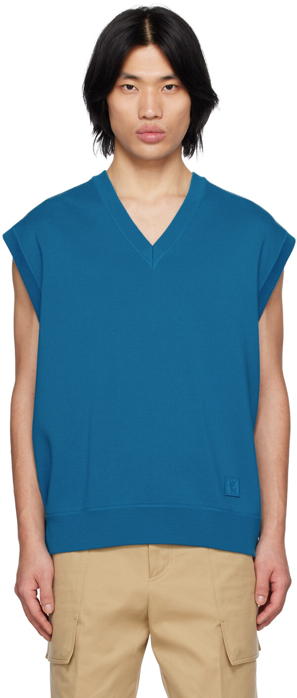 Синий жилет с v-образным вырезом Wooyoungmi
Синий жилет с v-образным вырезом Wooyoungmi