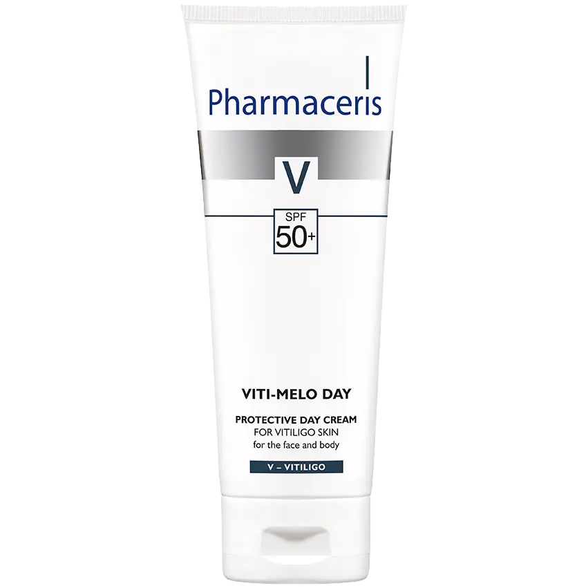 Pharmaceris V Viti-Melo Day защитный крем SPF50+ для кожи лица и тела с витилиго, 75 мл
Pharmaceris V Viti-Melo Day защитный крем SPF50+ для кожи лица и тела с витилиго, 75 мл