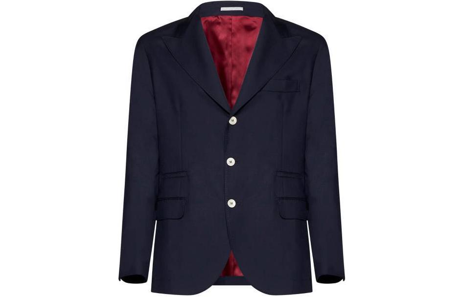 Однобортный приталенный блейзер Brunello Cucinelli, морской синий
Однобортный приталенный блейзер Brunello Cucinelli, морской синий