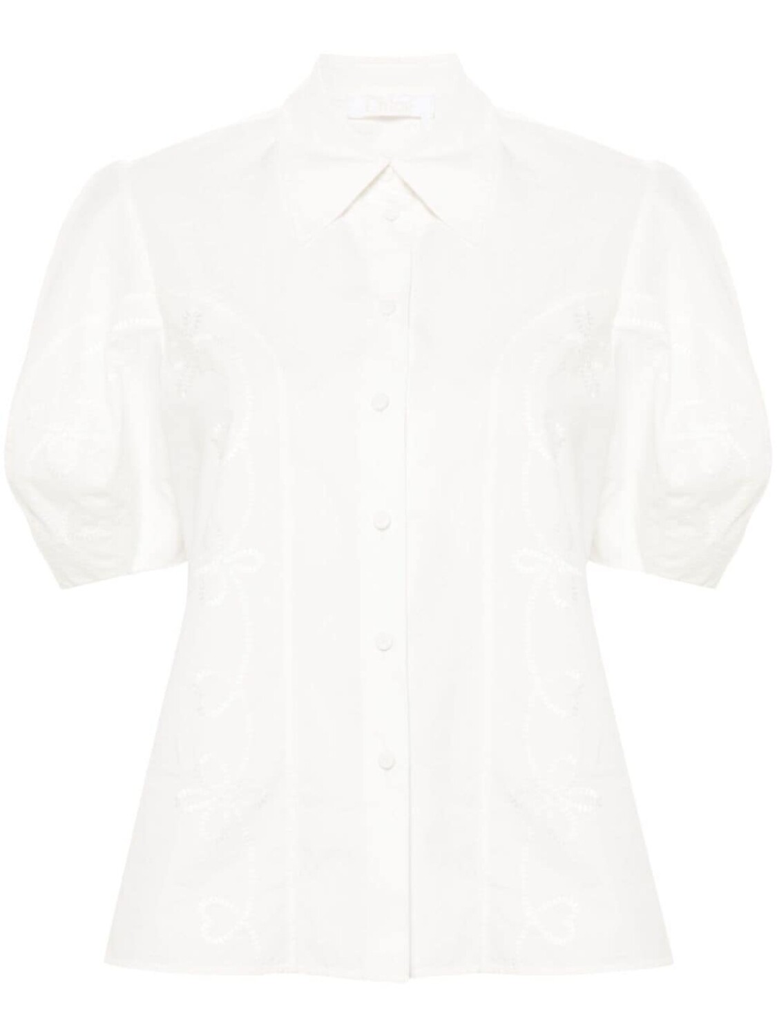 Поплиновая рубашка с вышивкой Chloé, белый 
Поплиновая рубашка с вышивкой Chloé, белый