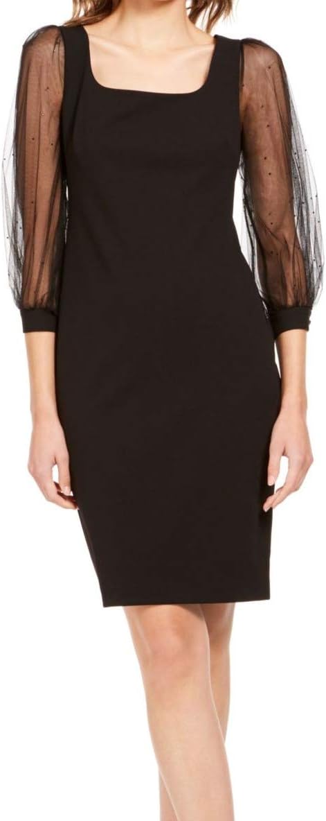 Женское платье-футляр Calvin Klein с сетчатым рукавом три четверти и квадратным вырезом, Black/Black
Женское платье-футляр Calvin Klein с сетчатым рукавом три четверти и квадратным вырезом, Black/Black