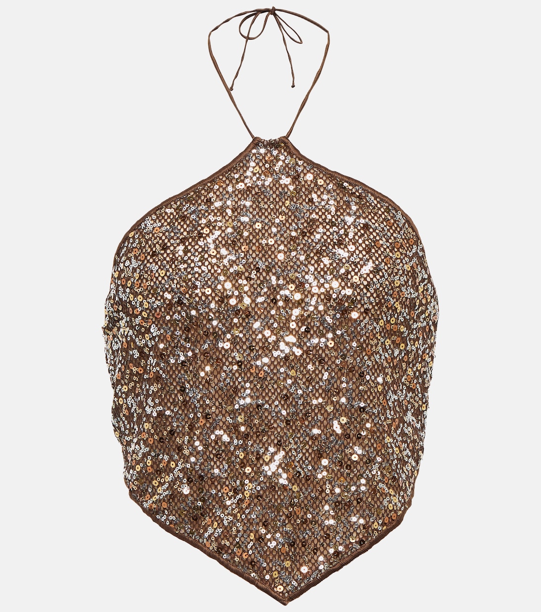 Топ Netquins с бретелькой через шею, расшитый пайетками Oséree, коричневый
Топ Netquins с бретелькой через шею, расшитый пайетками Oséree, коричневый