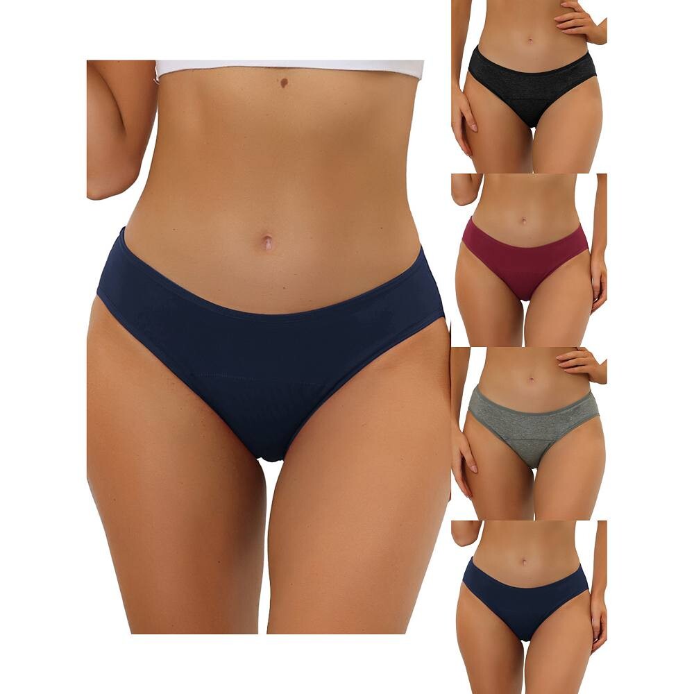 5 упаковок женского нижнего белья, хипстерские трусики со средней талией, доступны в размерах больших размеров ALLEGRA K, цвет Bluegray Blackburgundy 
5 упаковок женского нижнего белья, хипстерские трусики со средней талией, доступны в размерах больших размеров ALLEGRA K, цвет Bluegray Blackburgundy