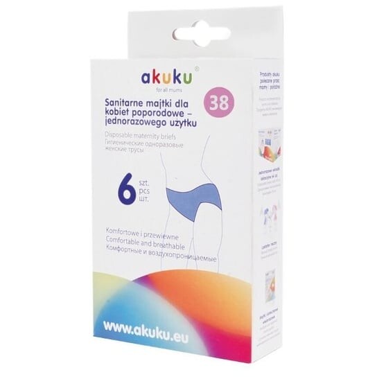 Трусики послеродовые одноразовые, размер 38, 6 шт. Akuku
Трусики послеродовые одноразовые, размер 38, 6 шт. Akuku