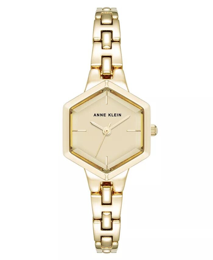 Женские кварцевые миниатюрные шестиугольные часы-браслет из металлического сплава золотистого цвета, 21 мм Anne Klein, золото 
Женские кварцевые миниатюрные шестиугольные часы-браслет из металлического сплава золотистого цвета, 21 мм Anne Klein, золото