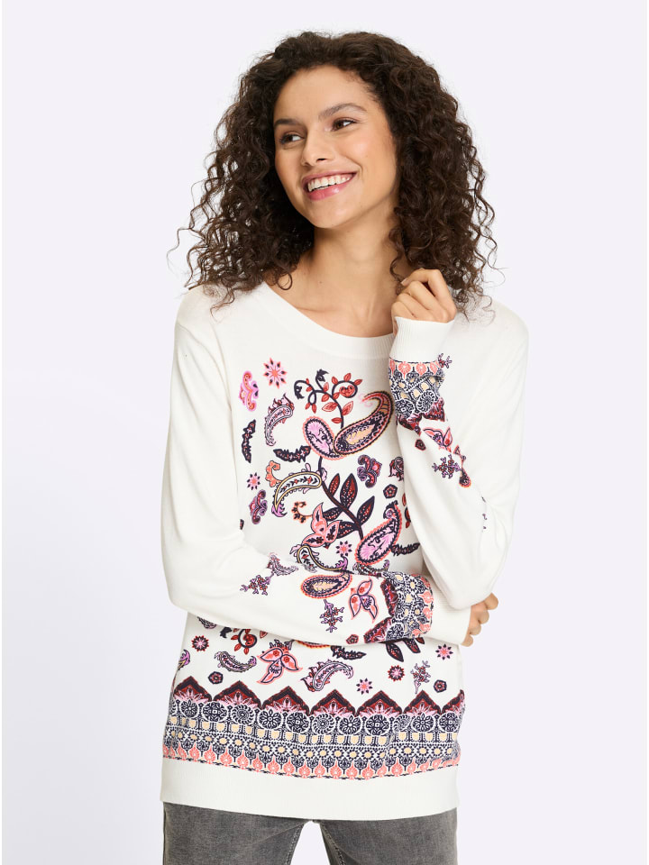 Тонкий вязаный свитер с принтом цвета экрю и розового дерева Heine
Тонкий вязаный свитер с принтом цвета экрю и розового дерева Heine