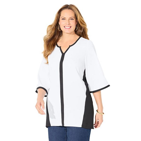 Женская блузка plus size petite high-low Catherines, White
Женская блузка plus size petite high-low Catherines, White