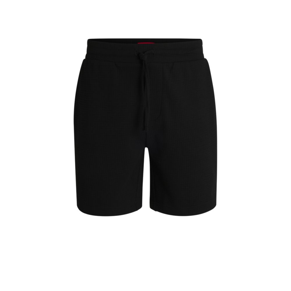 Пижамные шорты с вафельной структурой и вышитым логотипом HUGO, черный
Пижамные шорты с вафельной структурой и вышитым логотипом HUGO, черный