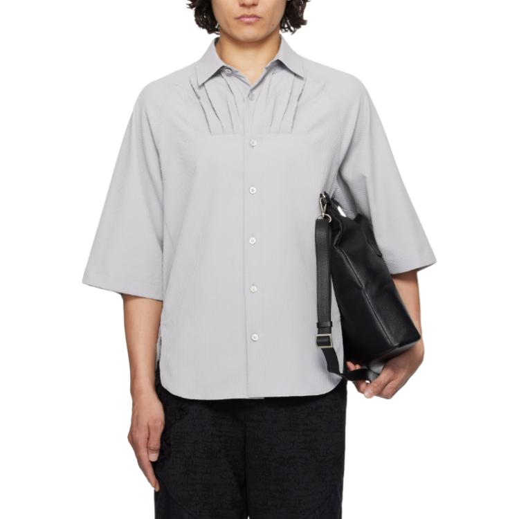 Рубашка с коротким рукавом в складку ADER ERROR, серый
Рубашка с коротким рукавом в складку ADER ERROR, серый