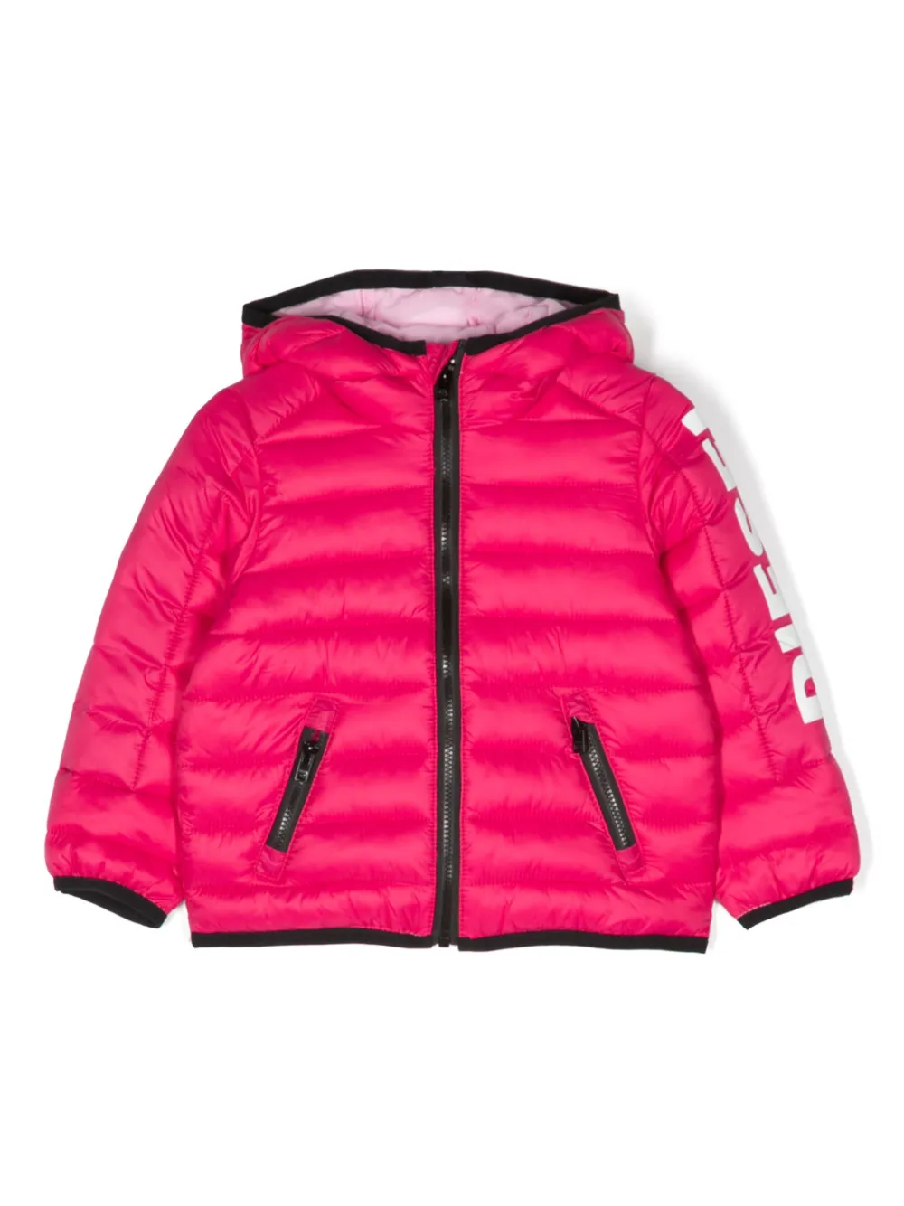 Пуховик с логотипом Diesel Kids, розовый 
Пуховик с логотипом Diesel Kids, розовый