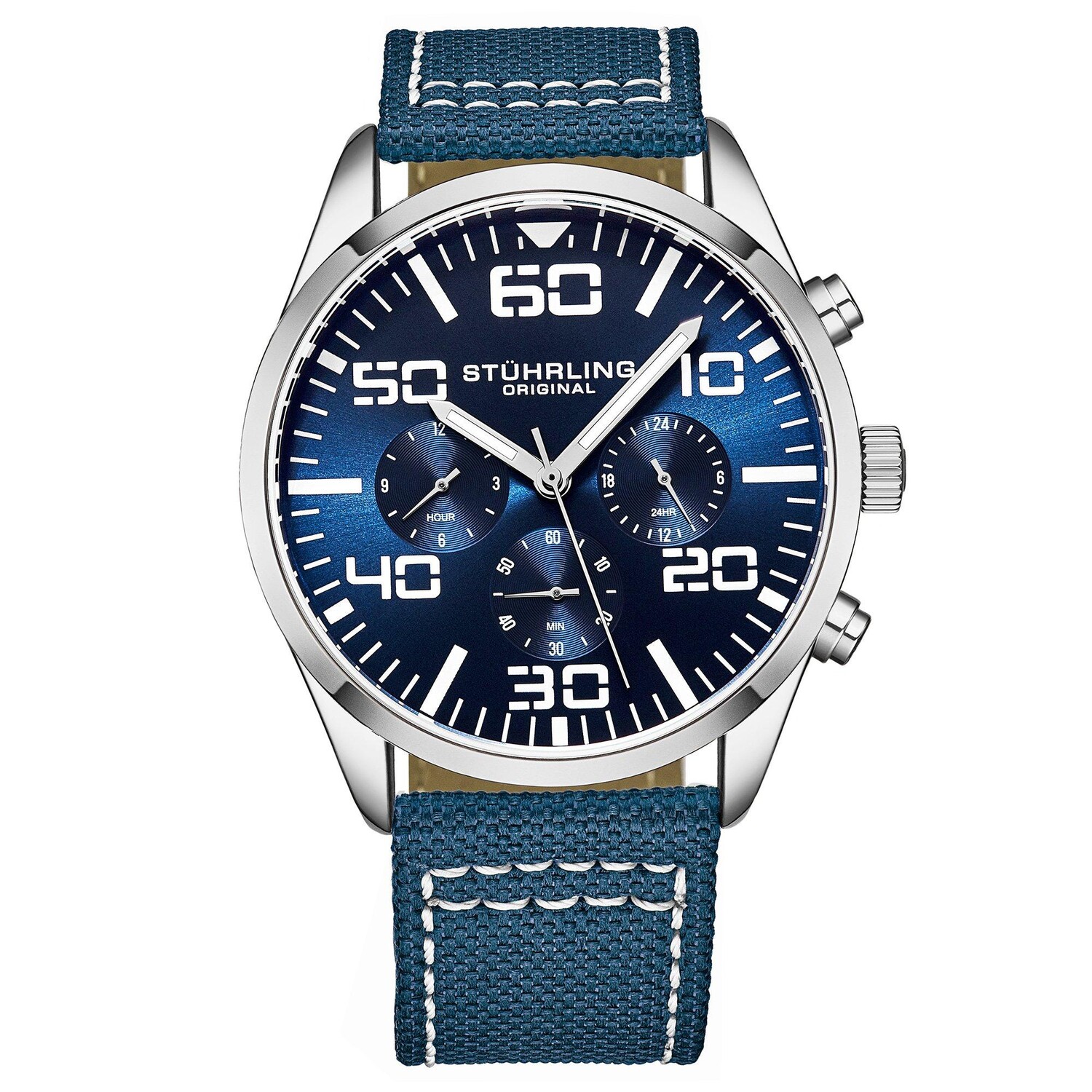 Кварцевые часы Aviator Chrono с ремешком с контрастной прострочкой STÜHRLING Original, синий
Кварцевые часы Aviator Chrono с ремешком с контрастной прострочкой STÜHRLING Original, синий