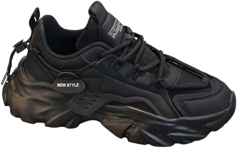 Мужские модные кроссовки с толстой подошвой - однотонные, с удобным и дышащим верхом, мягкой подошвой с противоскользящими и износостойкими свойствами, подходят для спорта и бега Clolinde, черный
Мужские модные кроссовки с толстой подошвой - однотонные, с удобным и дышащим верхом, мягкой подошвой с противоскользящими и износостойкими свойствами, подходят для спорта и бега Clolinde, черный