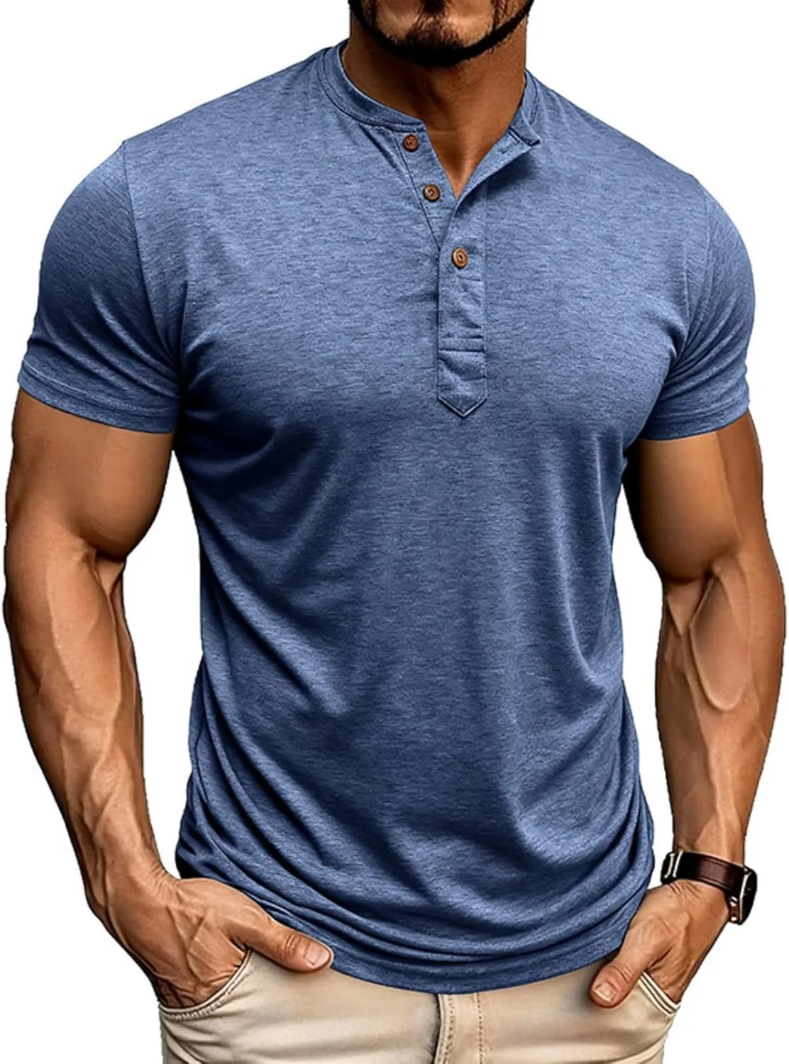 Футболка для мужчин с коротким рукавом Henley, летняя, классический крой
Футболка для мужчин с коротким рукавом Henley, летняя, классический крой