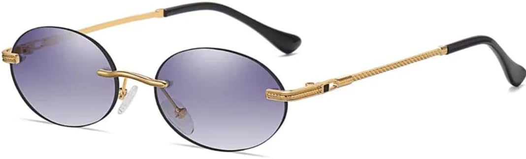 Ретро овальные солнцезащитные очки без оправы для мужчин, синие зеркальные, золотистые металлические, мужские круглые очки без оправы для женщин, защита от УФ-излучения UV400 SZVVBKK, Gold Grey
Ретро овальные солнцезащитные очки без оправы для мужчин, синие зеркальные, золотистые металлические, мужские круглые очки без оправы для женщин, защита от УФ-излучения UV400 SZVVBKK, Gold Grey