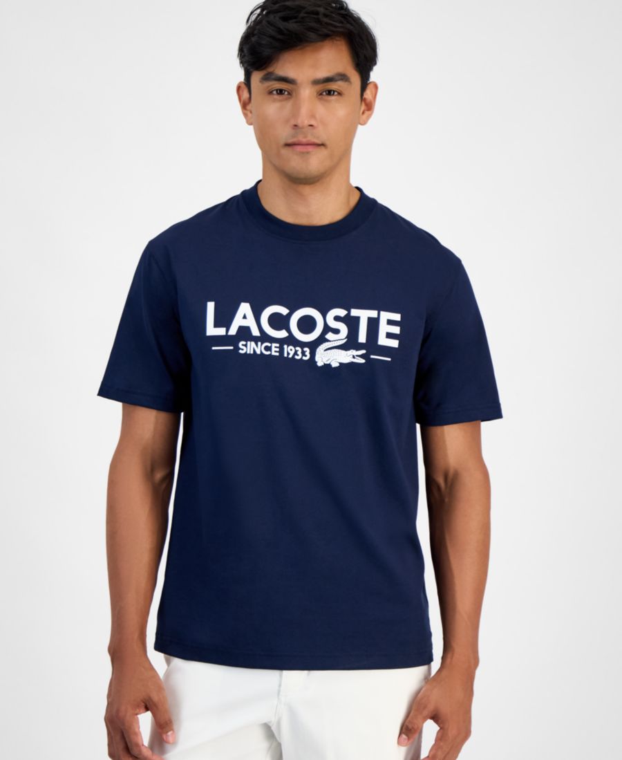 Мужская классическая футболка с логотипом и графическим рисунком Lacoste, Navy Blue
Мужская классическая футболка с логотипом и графическим рисунком Lacoste, Navy Blue