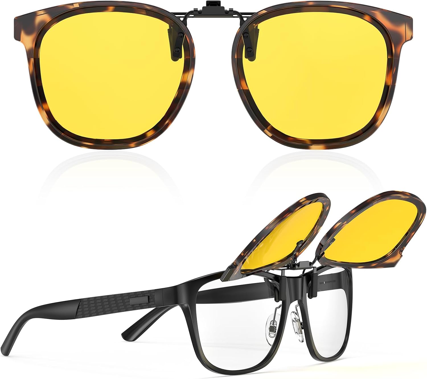 Солнцезащитные очки Goiteia Oversized Polarized Clip on Sunglasses поверх очков с диоптриями для женщин и мужчин, в стильной круглой оправе, напоминающей солнцезащитные очки, Brown Tortoise - Night Driving
Солнцезащитные очки Goiteia Oversized Polarized Clip on Sunglasses поверх очков с диоптриями для женщин и мужчин, в стильной круглой оправе, напоминающей солнцезащитные очки, Brown Tortoise - Night Driving