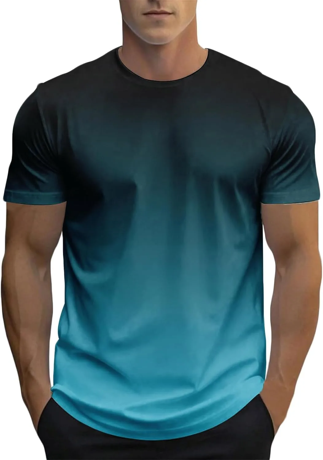 Мужская футболка с градиентом, короткий рукав, круглый вырез, летняя
Мужская футболка с градиентом, короткий рукав, круглый вырез, летняя