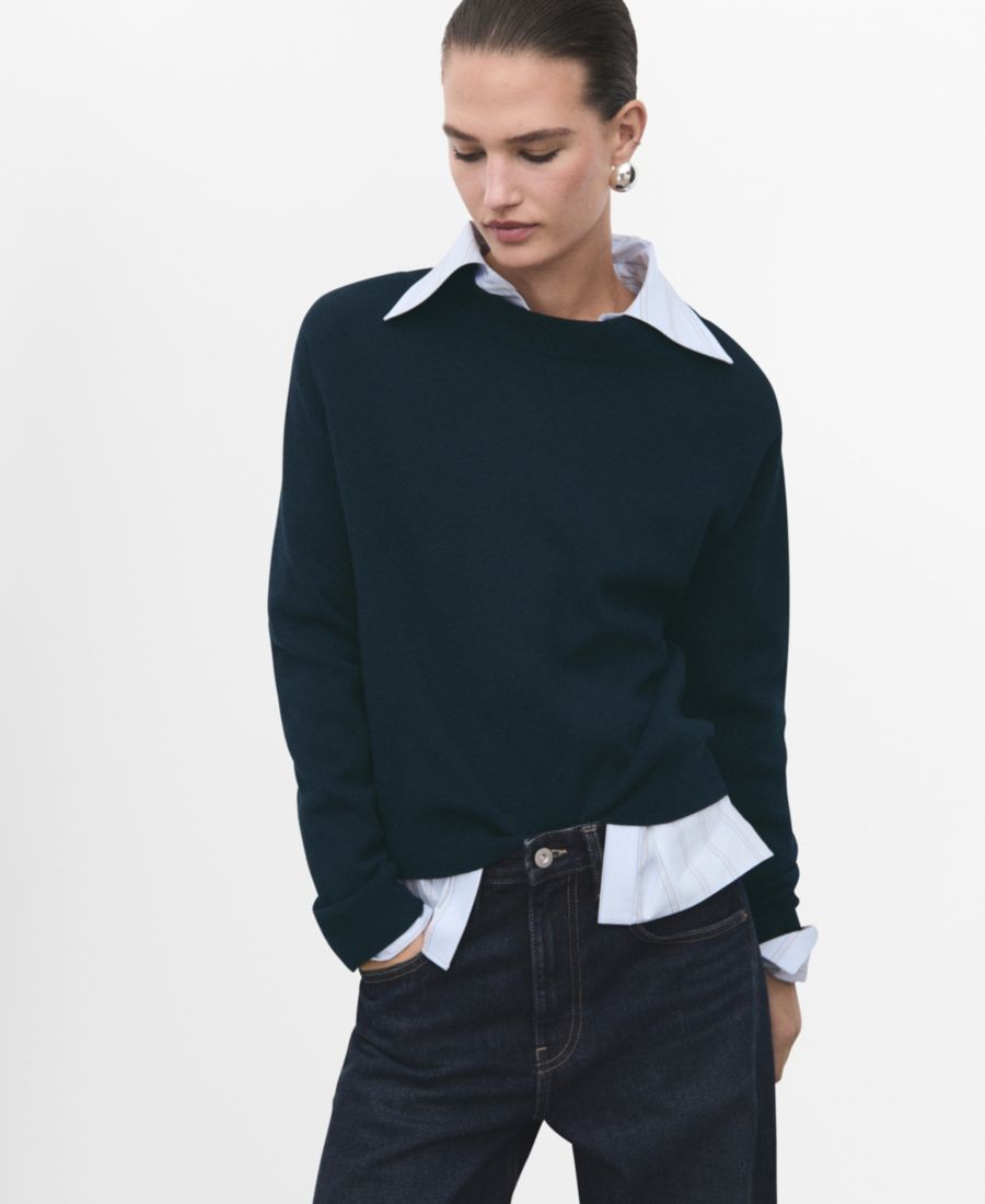 Женский вязаный свитер из шерстяной смеси MANGO, Navy
Женский вязаный свитер из шерстяной смеси MANGO, Navy