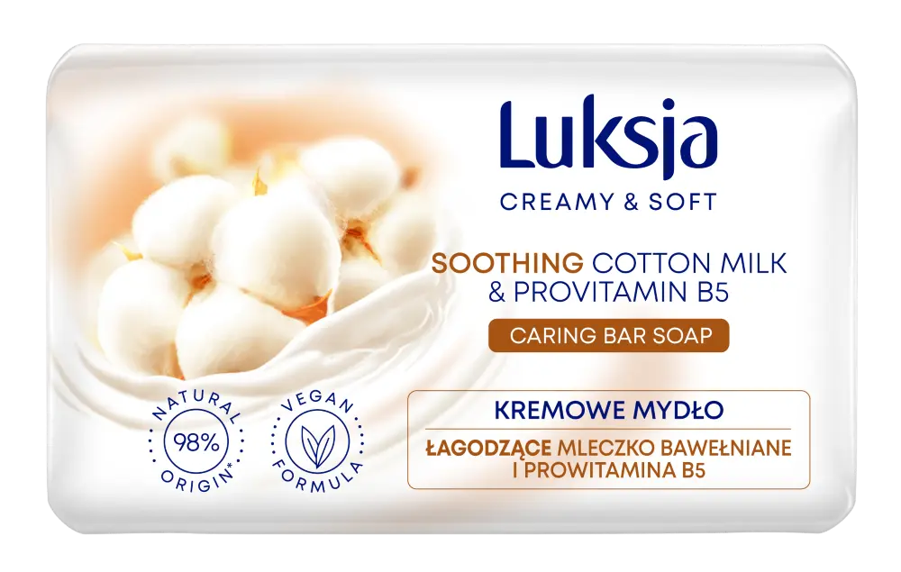 Luksja Creamy & Soft крем-мыло твердое с хлопковым молочком и провитамином В5, 90 г
Luksja Creamy & Soft крем-мыло твердое с хлопковым молочком и провитамином В5, 90 г