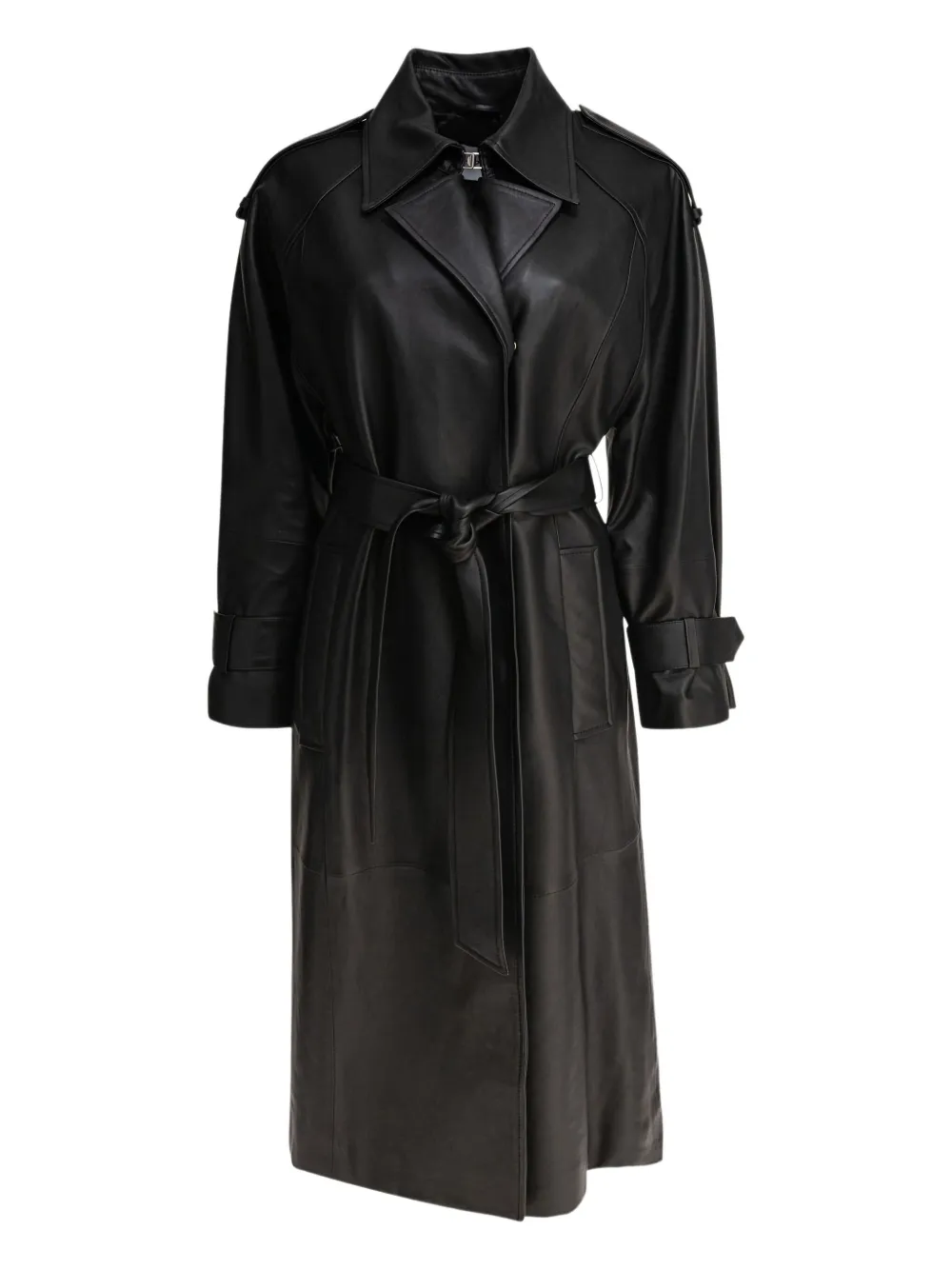 Кожаный тренчкот с поясом IVY OAK, черный
Кожаный тренчкот с поясом IVY OAK, черный