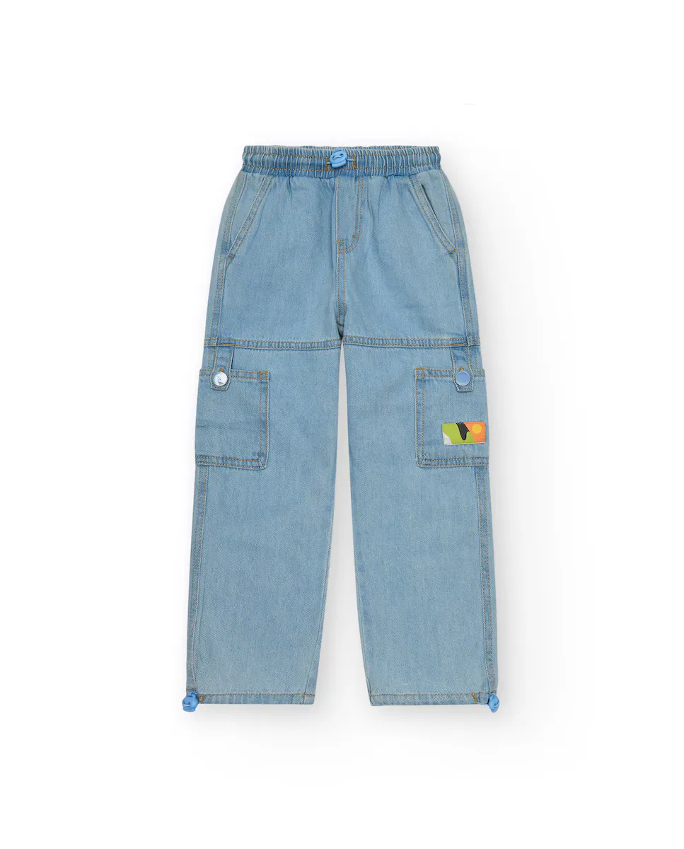 Детские джинсовые брюки карго светлого цвета с регулируемыми манжетами Tuc tuc, синий
Детские джинсовые брюки карго светлого цвета с регулируемыми манжетами Tuc tuc, синий