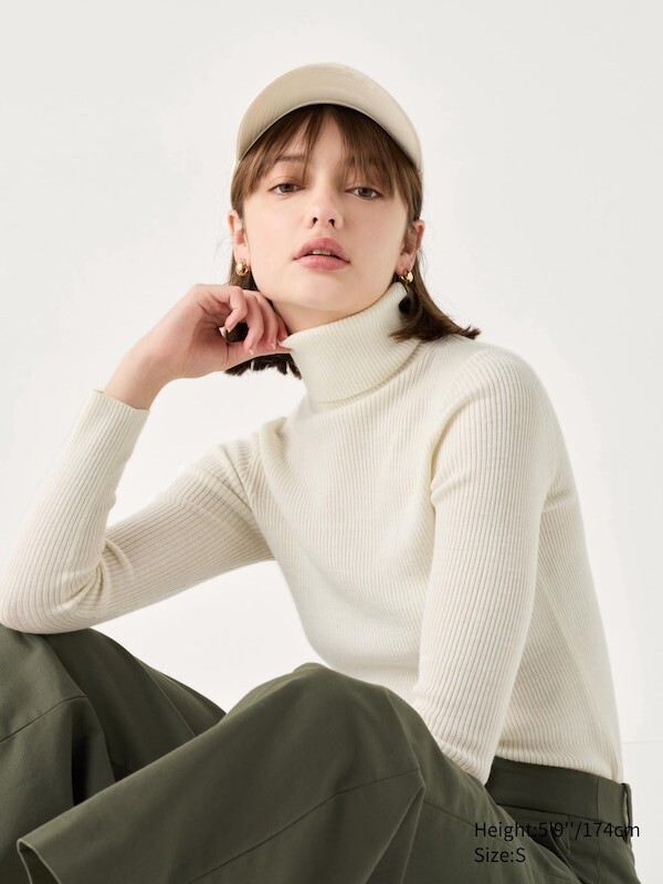 Водолазка Uniqlo Extra Fine, белый 
Водолазка Uniqlo Extra Fine, белый