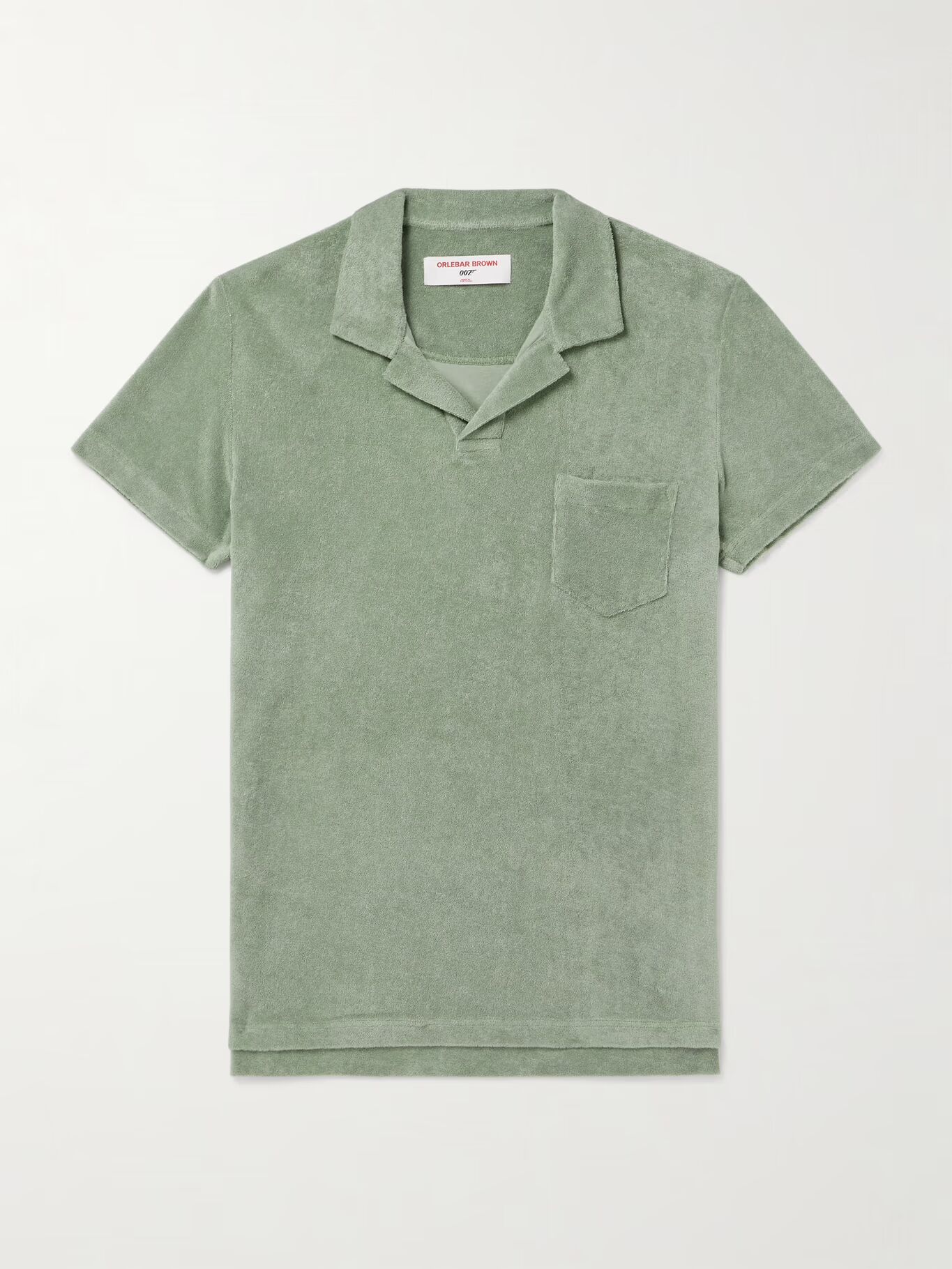 007 Рубашка поло из хлопчатобумажной махровой ткани ORLEBAR BROWN, зеленый
007 Рубашка поло из хлопчатобумажной махровой ткани ORLEBAR BROWN, зеленый