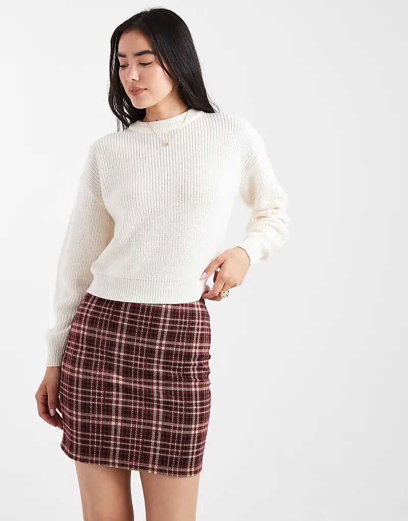 Мини-юбка New Look в клетку бордового цвета
Мини-юбка New Look в клетку бордового цвета