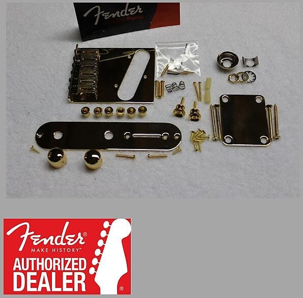 FENDER American Telecaster Gold Body Hardware Set Modern 6 Saddle Bridge USA Tele 099-0807-200
FENDER American Telecaster Gold Body Hardware Set Modern 6 Saddle Bridge USA Tele 099-0807-200