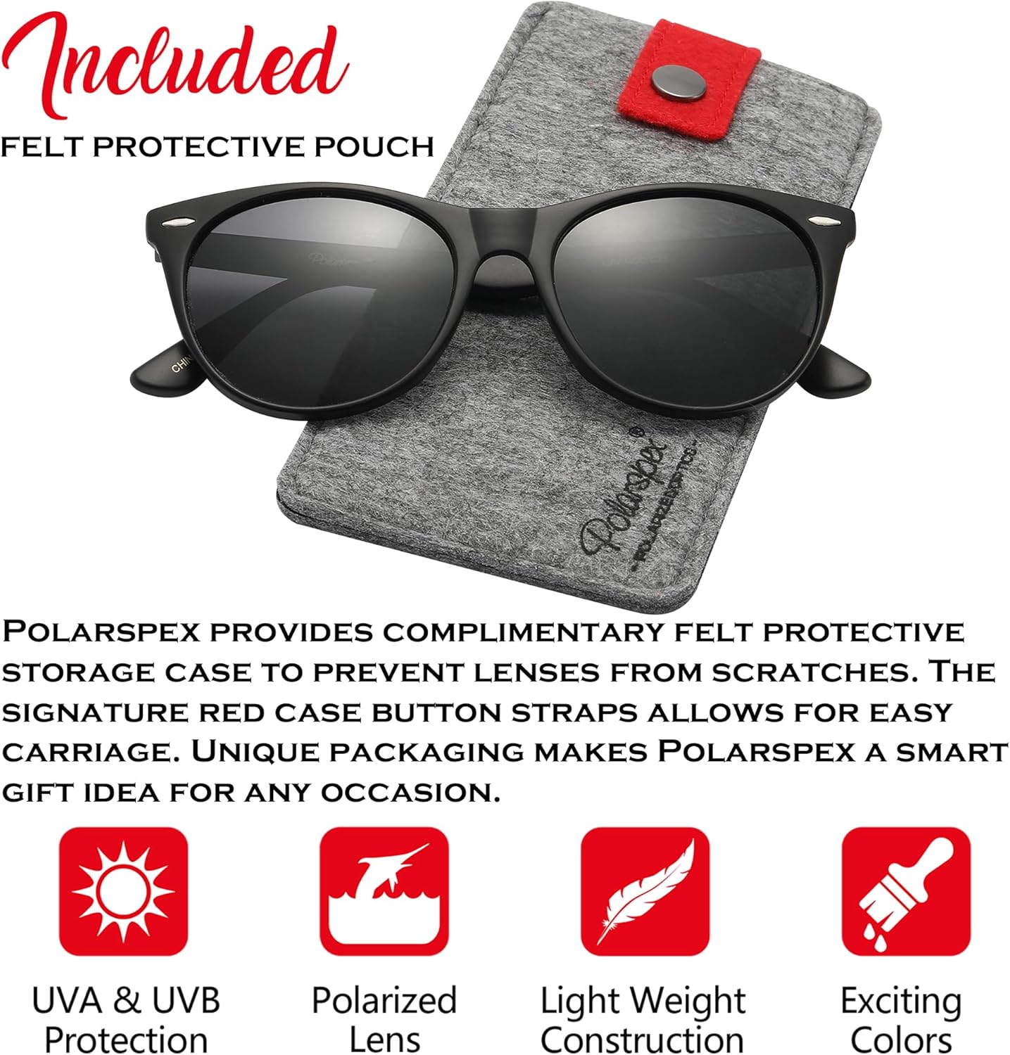 Поляризованные солнцезащитные очки PolarSpex для женщин, ретро-классические очки «кошачий глаз», защита от УФ-излучения, подходят для вождения и рыбалки, Matte Black | Polarized Smoke
Поляризованные солнцезащитные очки PolarSpex для женщин, ретро-классические очки «кошачий глаз», защита от УФ-излучения, подходят для вождения и рыбалки, Matte Black | Polarized Smoke