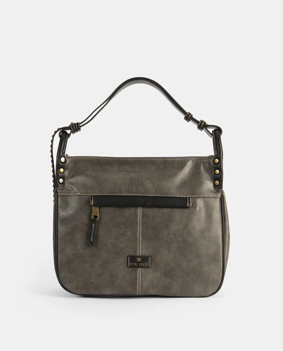 Сумка через плечо с эффектом потертости, заклепками, застежкой-молнией и длинной регулируемой ручкой Pepe Moll, серый
Сумка через плечо с эффектом потертости, заклепками, застежкой-молнией и длинной регулируемой ручкой Pepe Moll, серый
