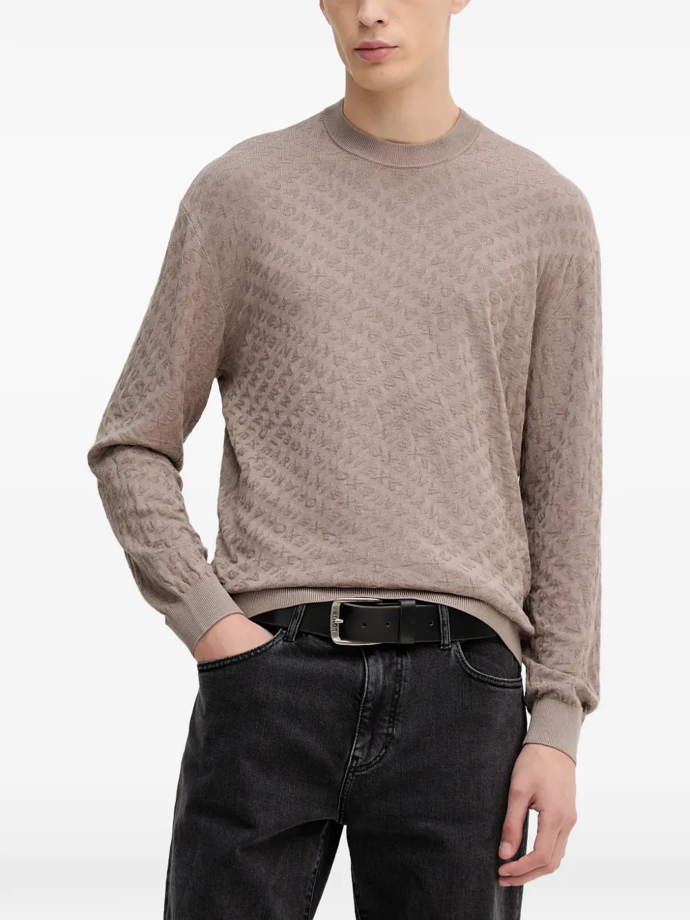 Свитер с узором и круглым вырезом Armani Exchange, бежевый
Свитер с узором и круглым вырезом Armani Exchange, бежевый