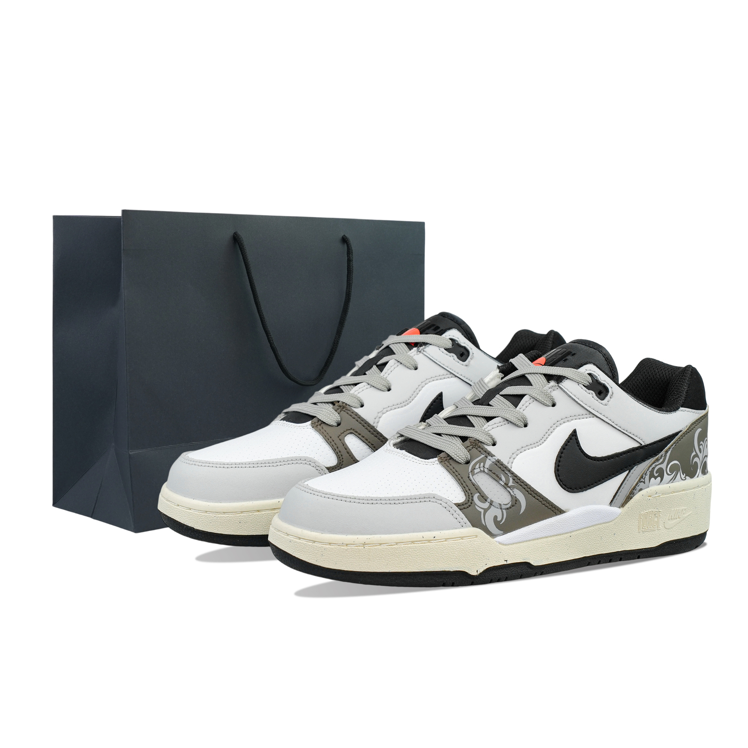 Nike Full Force Low top Skateboard Shoes Men's Gray White Brown
Nike Full Force Low top Skateboard Shoes Men's Gray White Brown