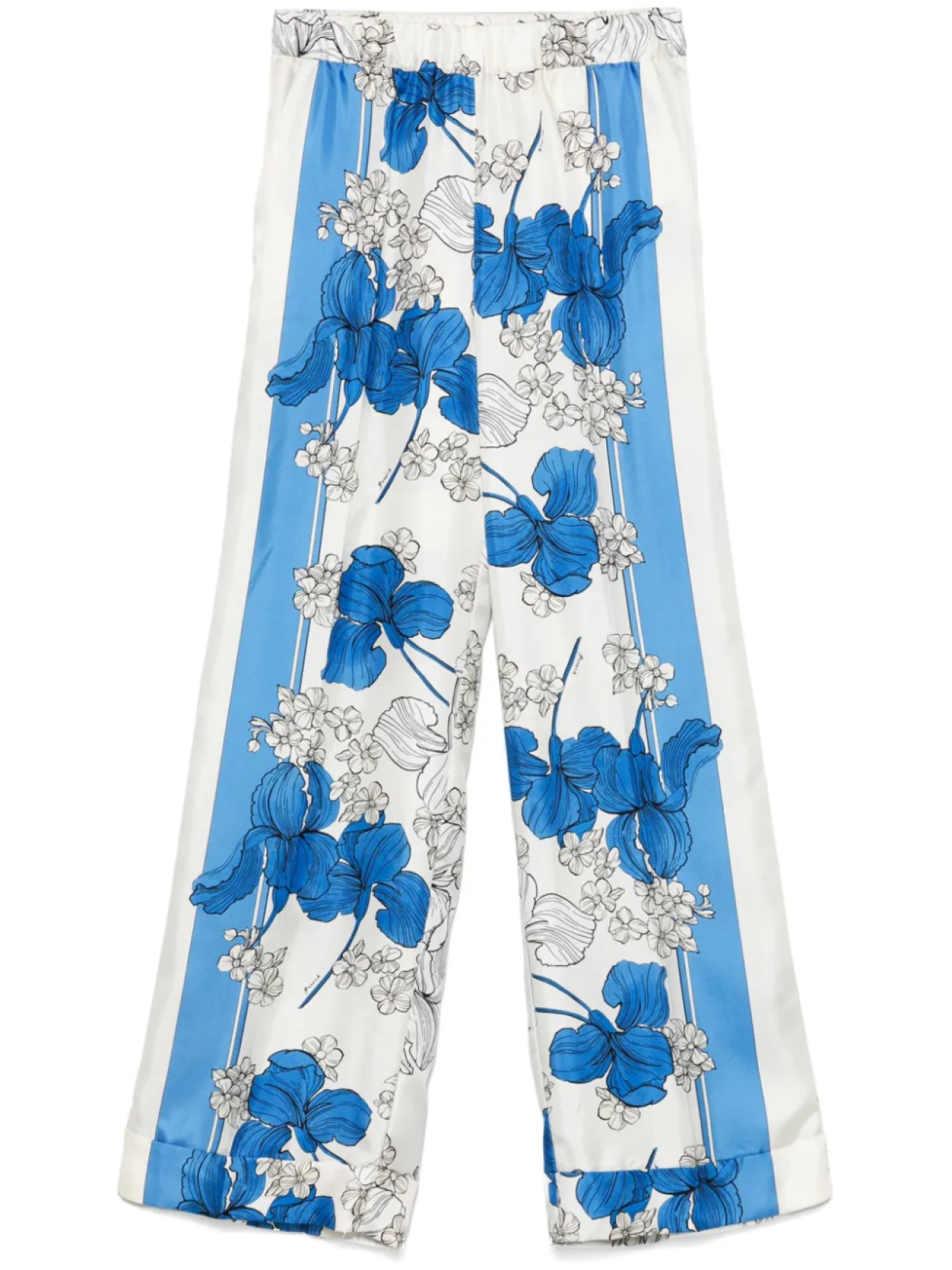 P.A.R.O.S.H. брюки с цветочным принтом, белый 
P.A.R.O.S.H. брюки с цветочным принтом, белый