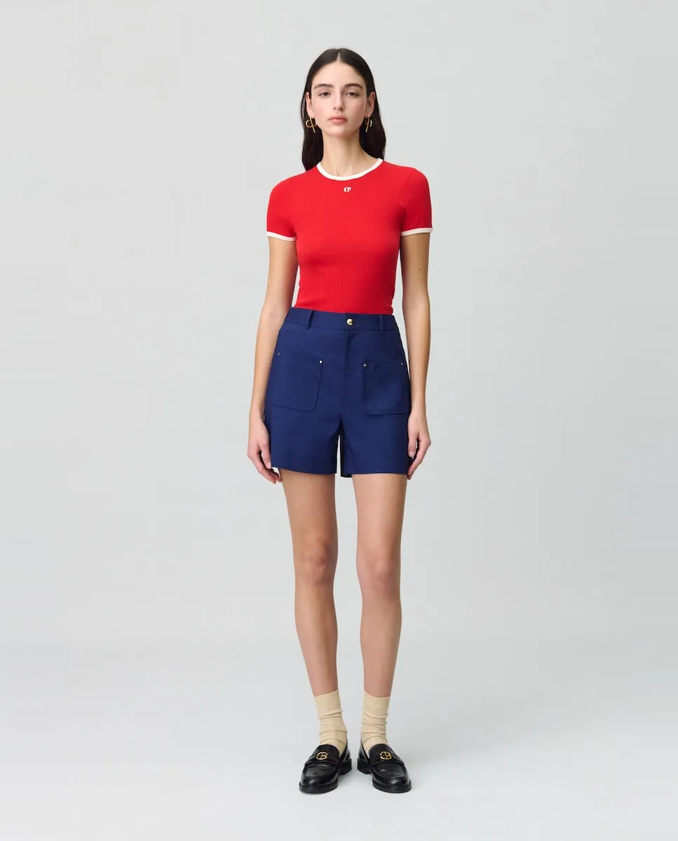 Женские шорты с накладными карманами и шлевками на талии Claudie Pierlot, тёмно-синий
Женские шорты с накладными карманами и шлевками на талии Claudie Pierlot, тёмно-синий