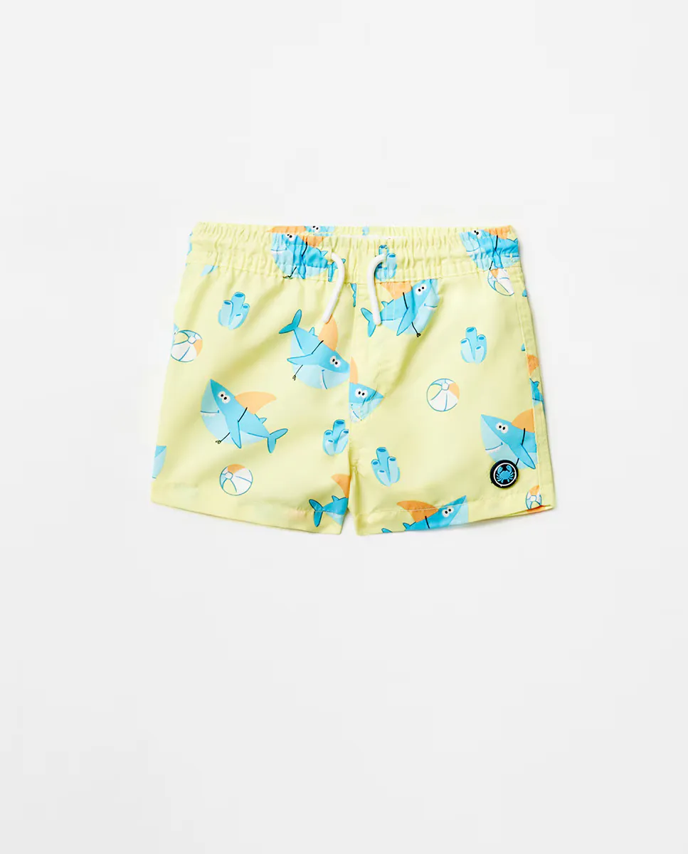 Купальник с принтом акулы Sfera, жёлтый 
Купальник с принтом акулы Sfera, жёлтый