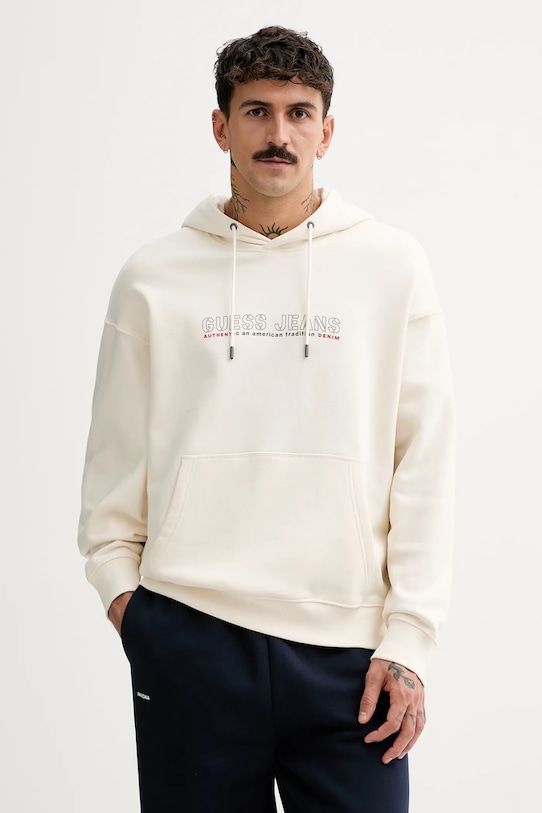 Хлопковая толстовка Guess Jeans, бежевый
Хлопковая толстовка Guess Jeans, бежевый