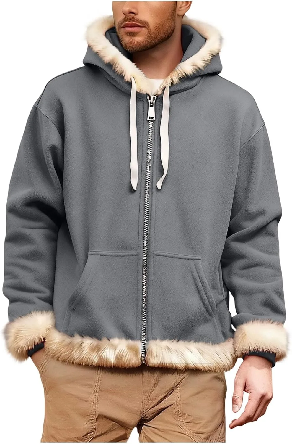 Рождественский худи для мужчин с искусственным мехом и карманами QUNPIU
Рождественский худи для мужчин с искусственным мехом и карманами QUNPIU