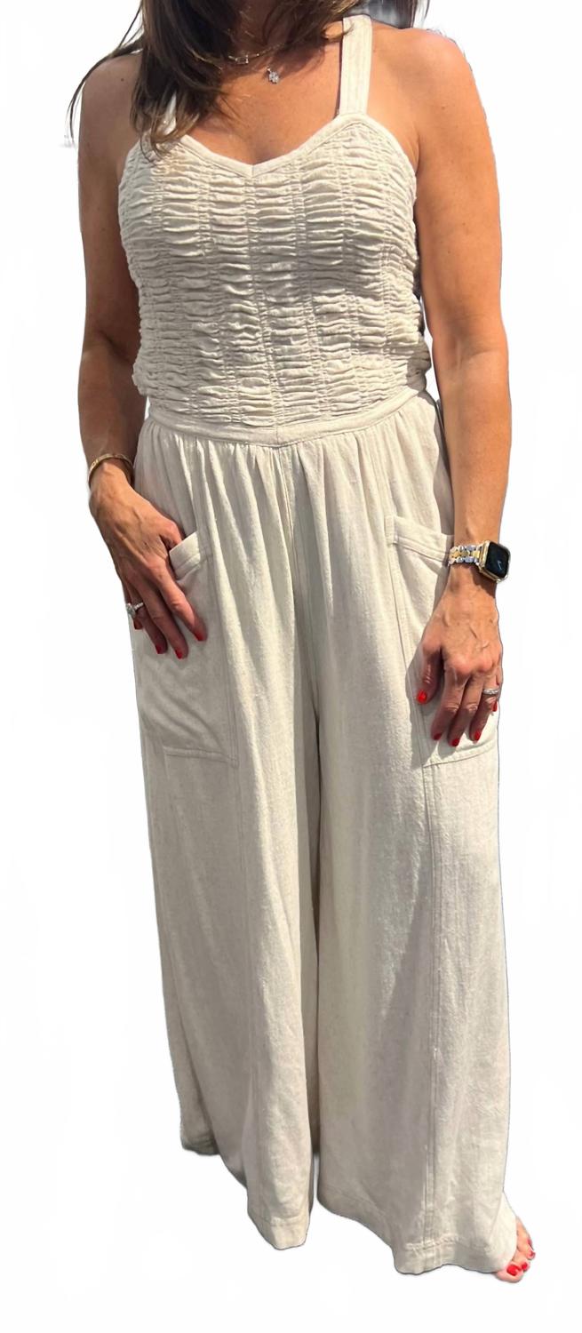 Всегда плиссированный комбинезон в натуральном цвете Miss Love
Всегда плиссированный комбинезон в натуральном цвете Miss Love