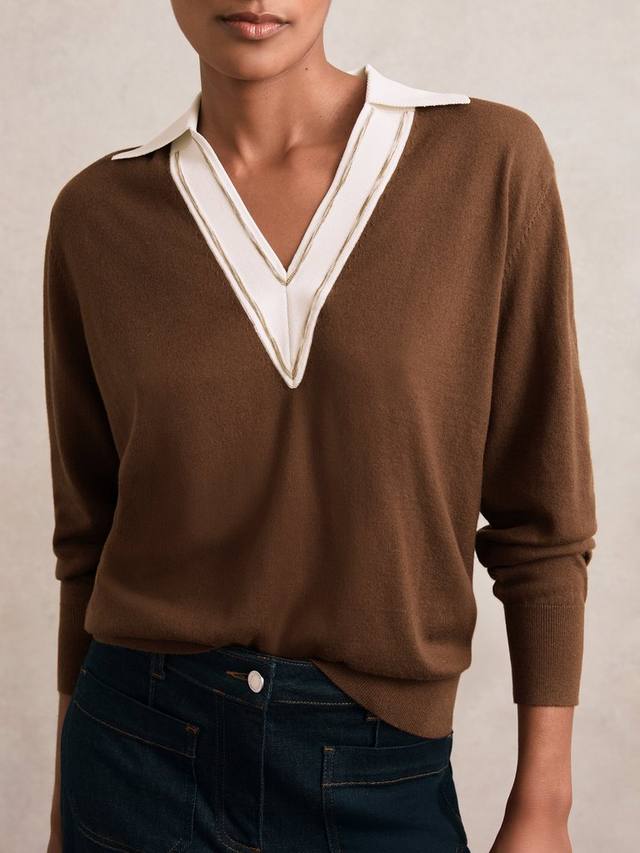 Трикотажный джемпер Nina из чистой шерсти Reiss, Brown/Ivory
Трикотажный джемпер Nina из чистой шерсти Reiss, Brown/Ivory